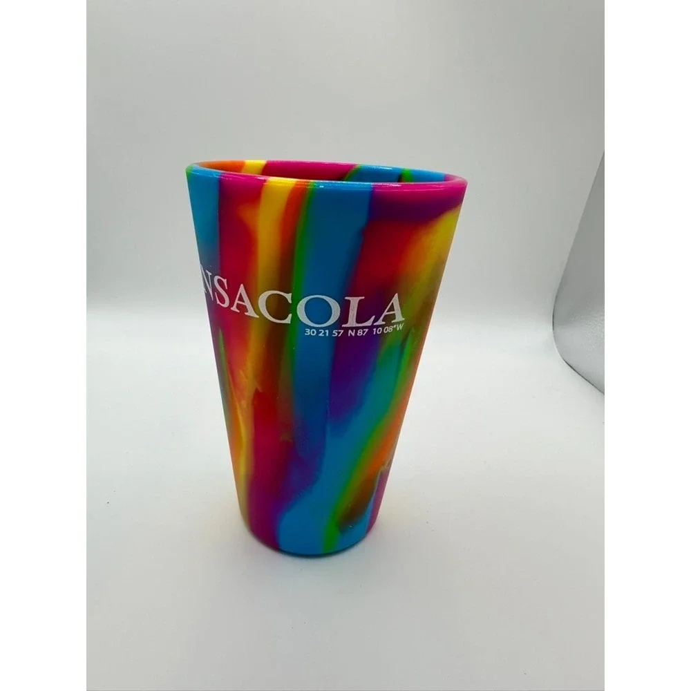 Silipint Pensacola Florida Silicone Pint Glass Set Tie Dye Unbreakable Cups 16oz